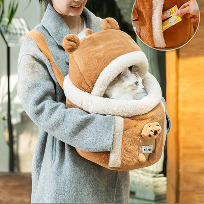 Winter Warm Pocket Backpack Cats Travel Carrier