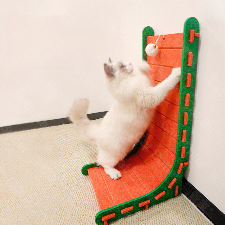 Scratch Ramp Wall-Mountable Cat Scratching Ramp with Toy – Glampawstore