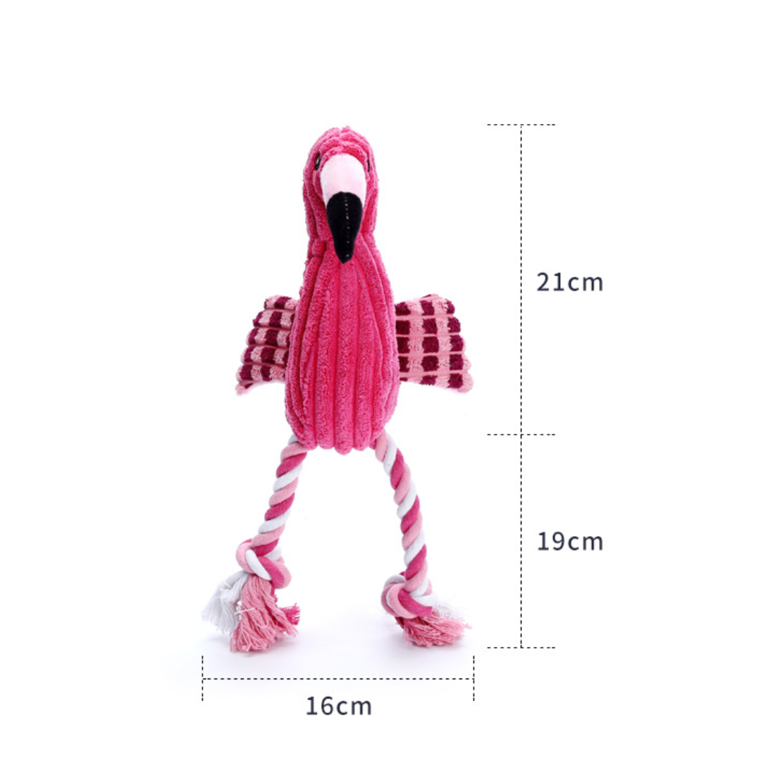 Squeaker Flamingo Plush Dog Toys