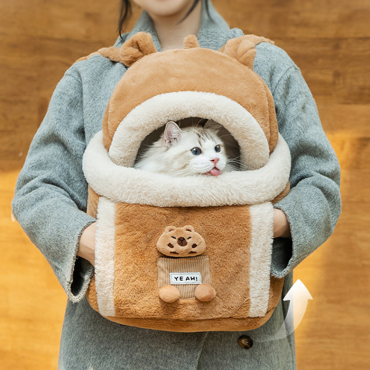 Winter Warm Pocket Backpack Cats Travel Carrier