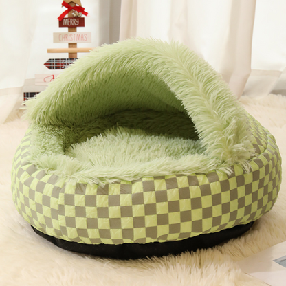 Winter Warm Pet Semi-Enclosed Cat Bed