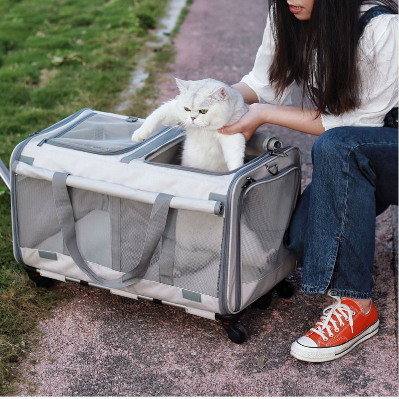 Cat Stroller Carrier Suitcase Dog Travel Bag
