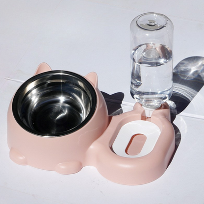 Pets Water and Food Bowl Set Cat Water Dispenser