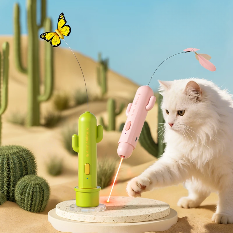 Automatic Rotating Interactive Feather Wand Cat Toy