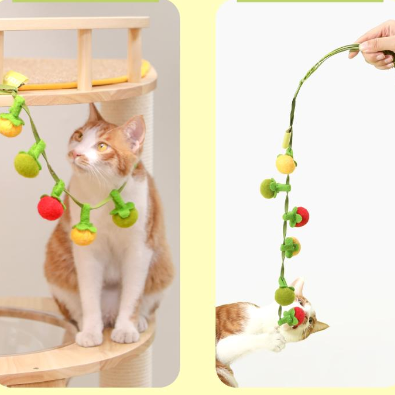 Catnip Toy String Tomatoes Cat Teaser with Bell Cat Toy