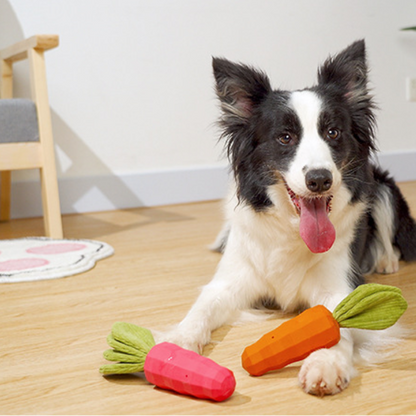 Dog Carrot Crinkle Paper Squeaker Rubber Toys