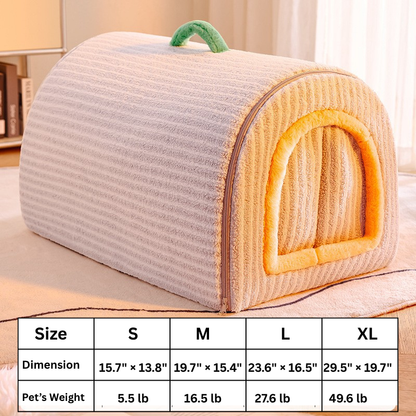 All-Season Enclosed Cat Cave Plush Pet Bed Tent-Style Bed