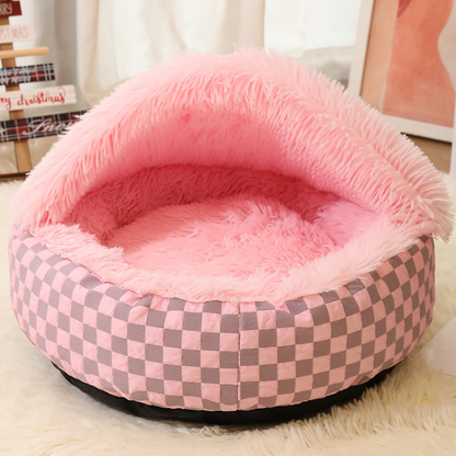 Winter Warm Pet Semi-Enclosed Cat Bed