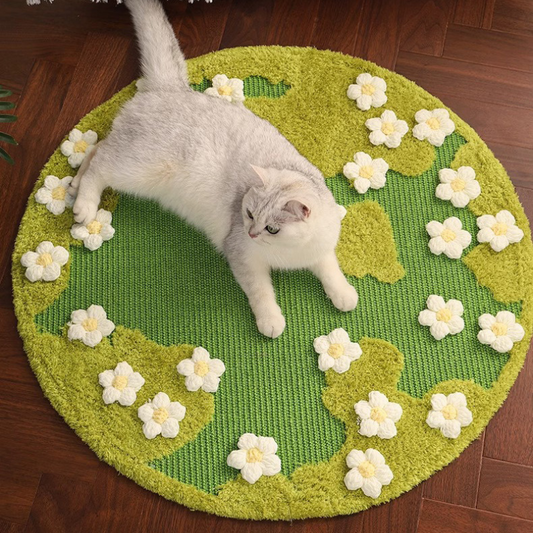 Pet Cat Flower Sisal Scratcher Mat