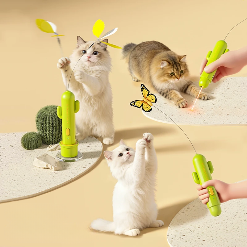 Automatic Rotating Interactive Feather Wand Cat Toy