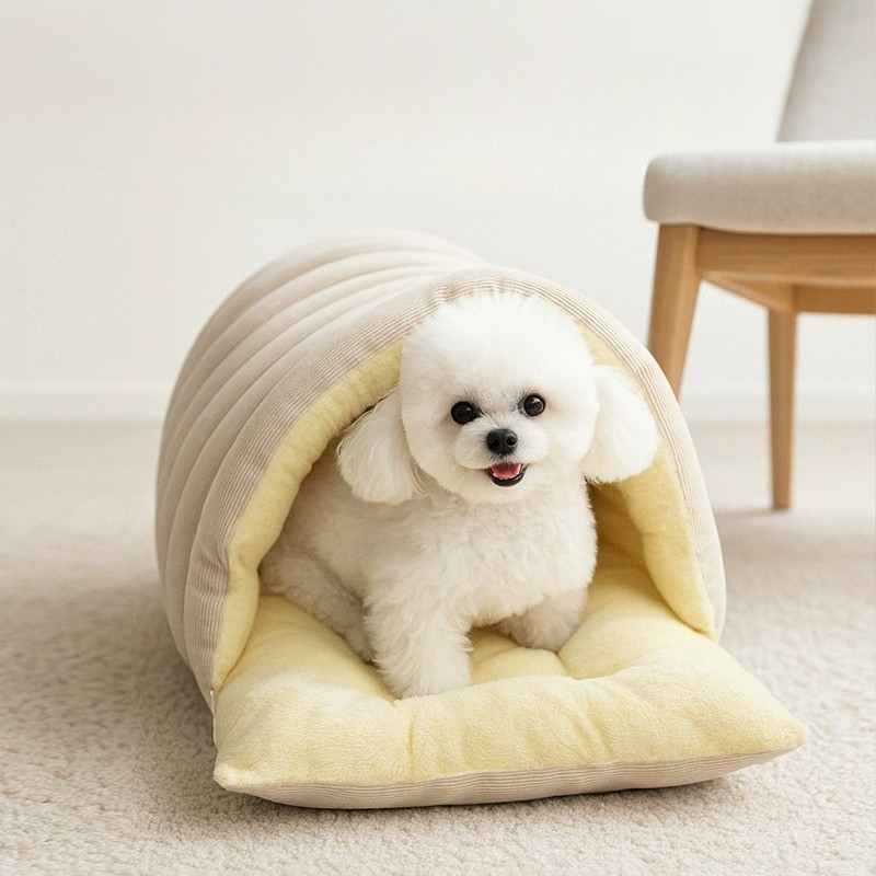 Cozy Tunnel Cat Bed Soft Warm Sleeping Cave For Cats And Small Pets