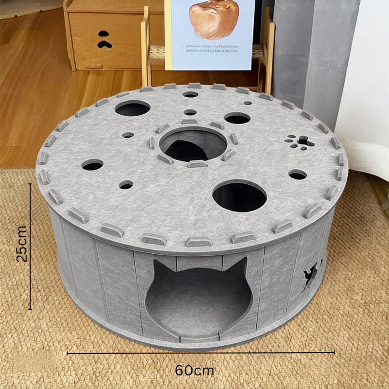 Double Layer Felt Pet Cave Tunnel Bed