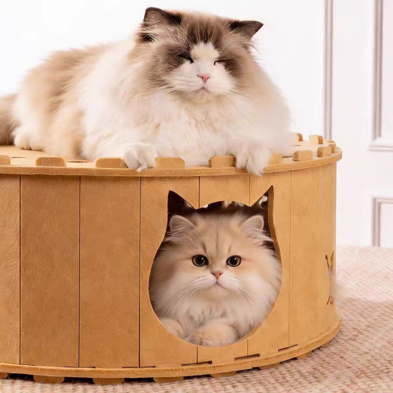 Double Layer Felt Pet Cave Tunnel Bed