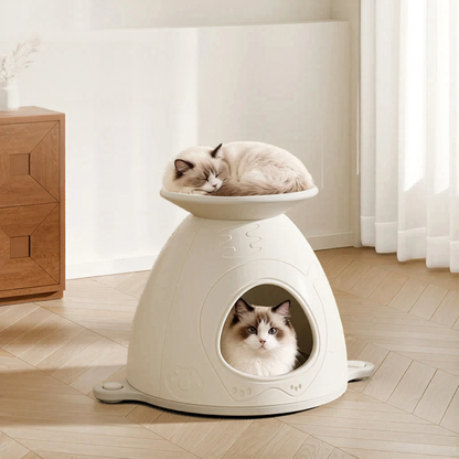 Double Layer Cat Bed Enclosed Cozy Pet Nest