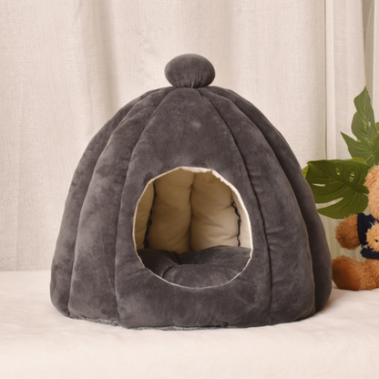 Plush Cat Bed Dome For Cozy Indoor Comfort