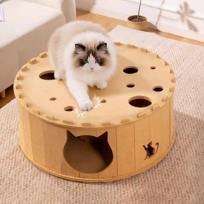 Double Layer Felt Pet Cave Tunnel Bed