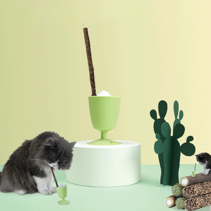 Catnip Silvervine Teacup Chew Stick