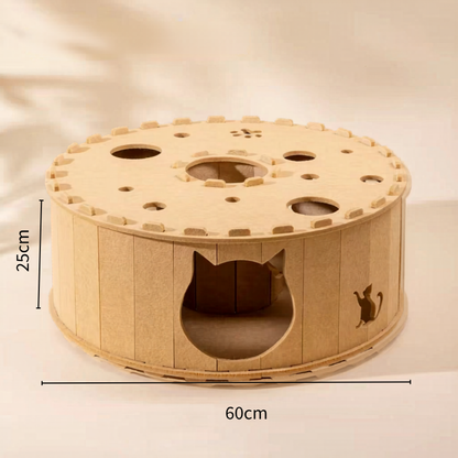 Double Layer Felt Pet Cave Tunnel Bed