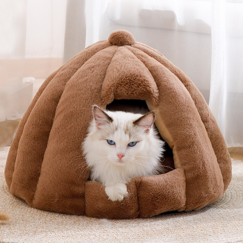 Plush Cat Bed Dome For Cozy Indoor Comfort
