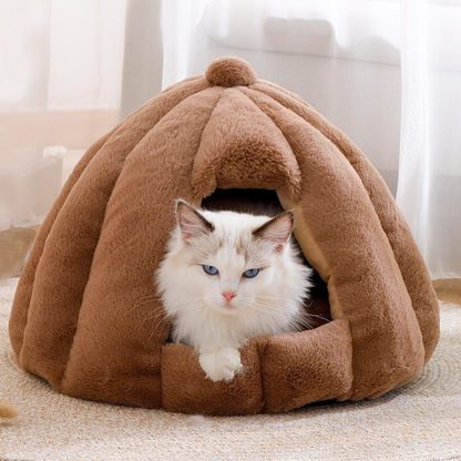 Plush Cat Bed Dome For Cozy Indoor Comfort