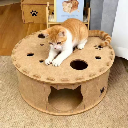 Double Layer Felt Pet Cave Tunnel Bed