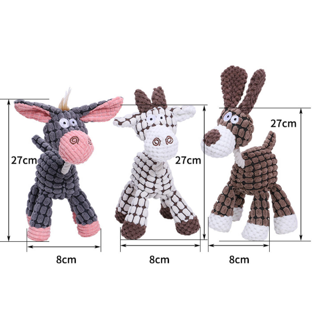 Donkey Squeak Plush Dog Toy