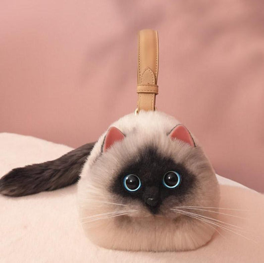 Realistic Cat Shaped Purse Handbag