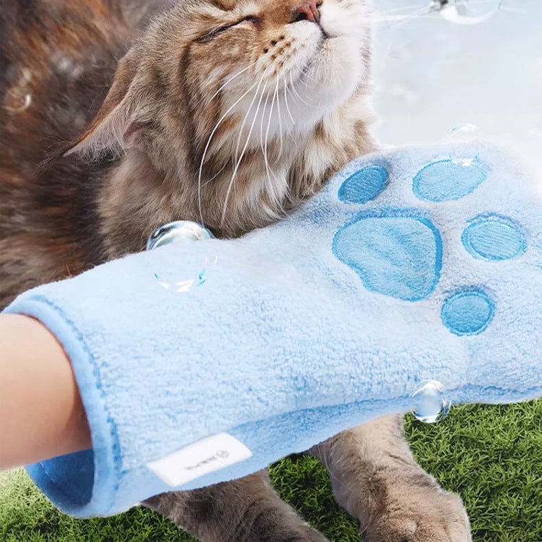 Pet Towel Gloves Quick-Drying Absorbent Cat Bath Towel