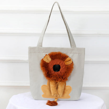 Lion Shaped Cat Carrying Canvas Bag Pet Carrier