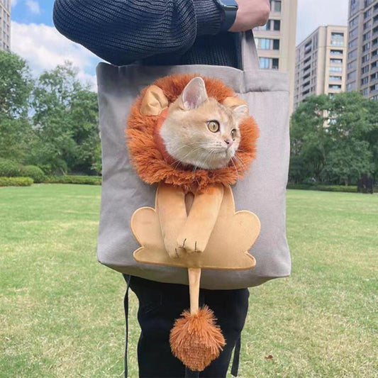 Lion Shaped Cat Carrying Canvas Bag Pet Carrier