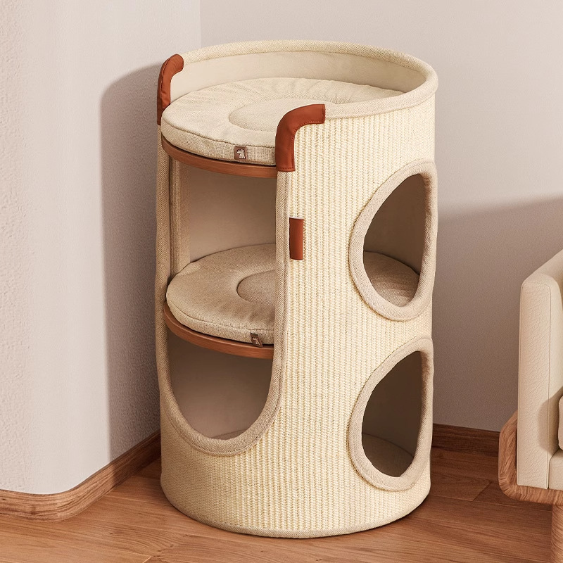 Sisal Barrel Cat Bed Double Layer Scratcher And Tree