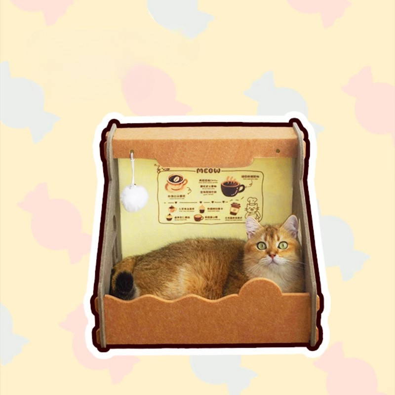Cat Felt House Semi-enclosed Pet Bed