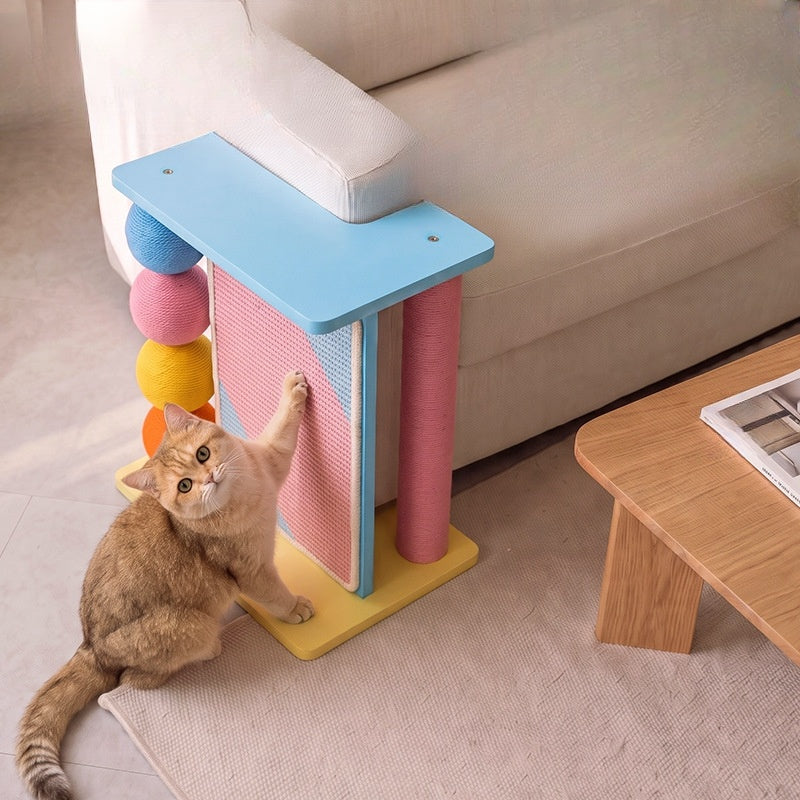 Corner Cat Scratcher with Sisal Wall Guard - Vertical Scratching Post for Sofa & Wall Corners