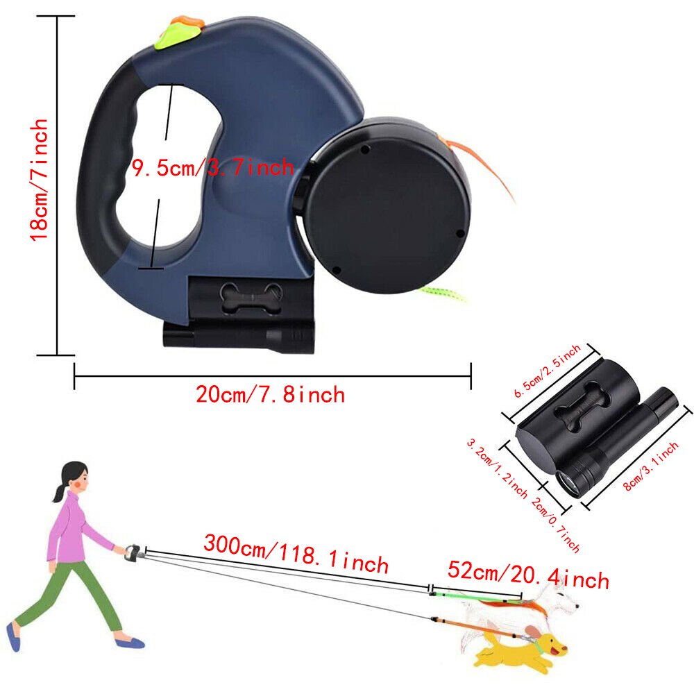 Retractable Dual Dog Leash