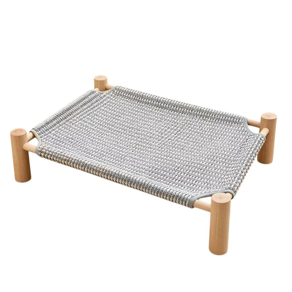 Elevated Wood Cot Bed, Washable Breathable Cat & Dog Bed