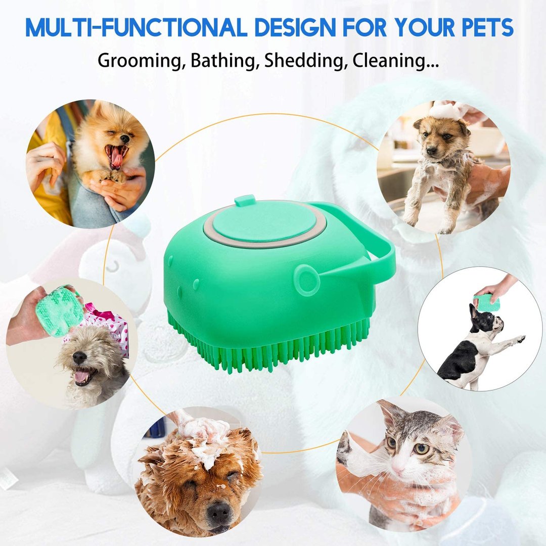 Pet Shampoo Dispenser Massage Brush