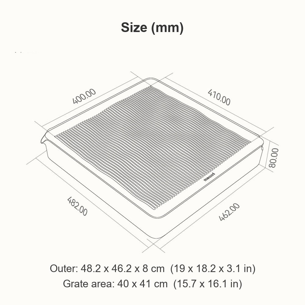 Litter platform size 48.2 x 46.2 x 8 cm