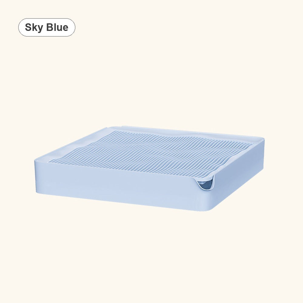 Sky Blue wave-grate cat litter trapping platform