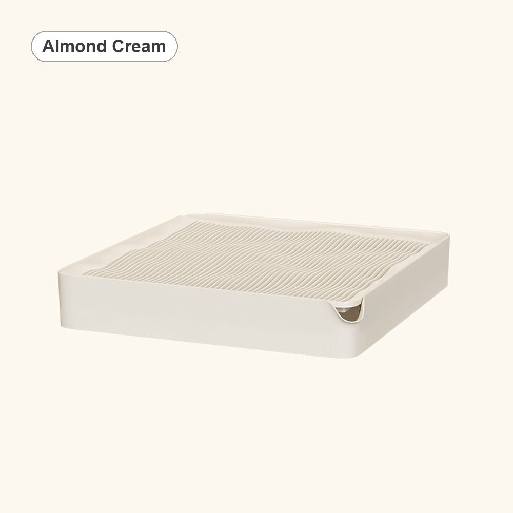 Almond Cream wave-grate cat litter trapping platform