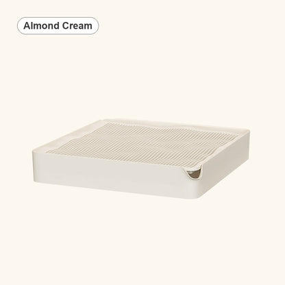 Almond Cream wave-grate cat litter trapping platform