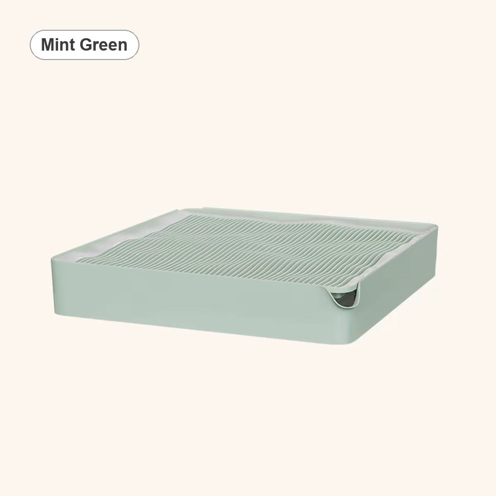 Mint Green wave-grate cat litter trapping platform