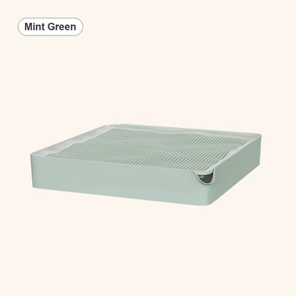 Mint Green wave-grate cat litter trapping platform