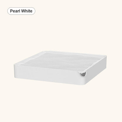 Pearl White wave-grate cat litter trapping platform