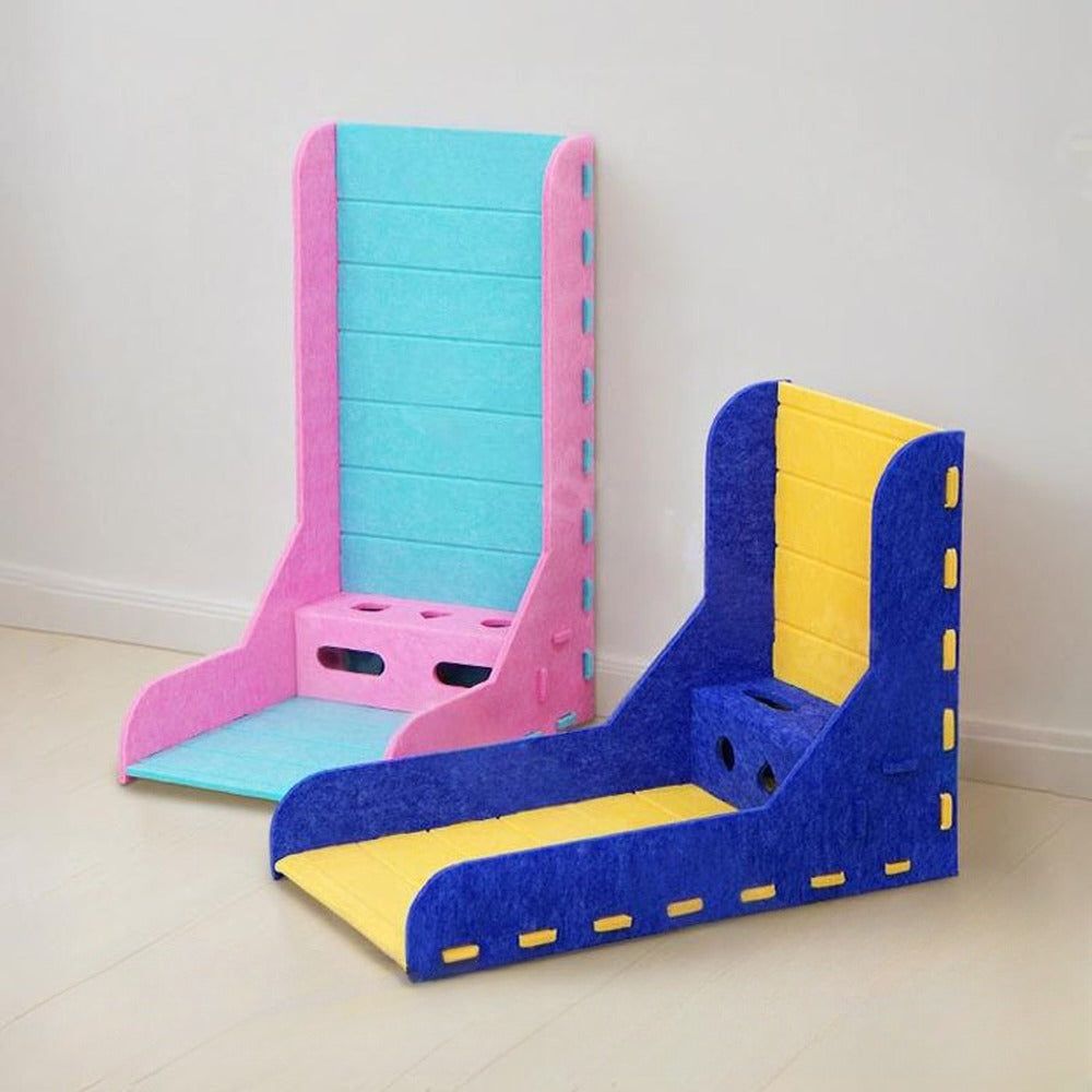 Felt cat scratchers in two color combinations
