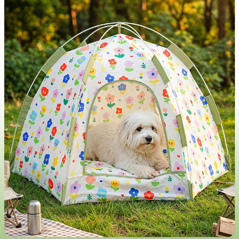 Floral Breathable Pet Tent Summer Cooling House for Cats & Dogs