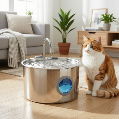 3.2L Stainless Steel Pet Water Fountain Large Capacity Ultra-Quiet