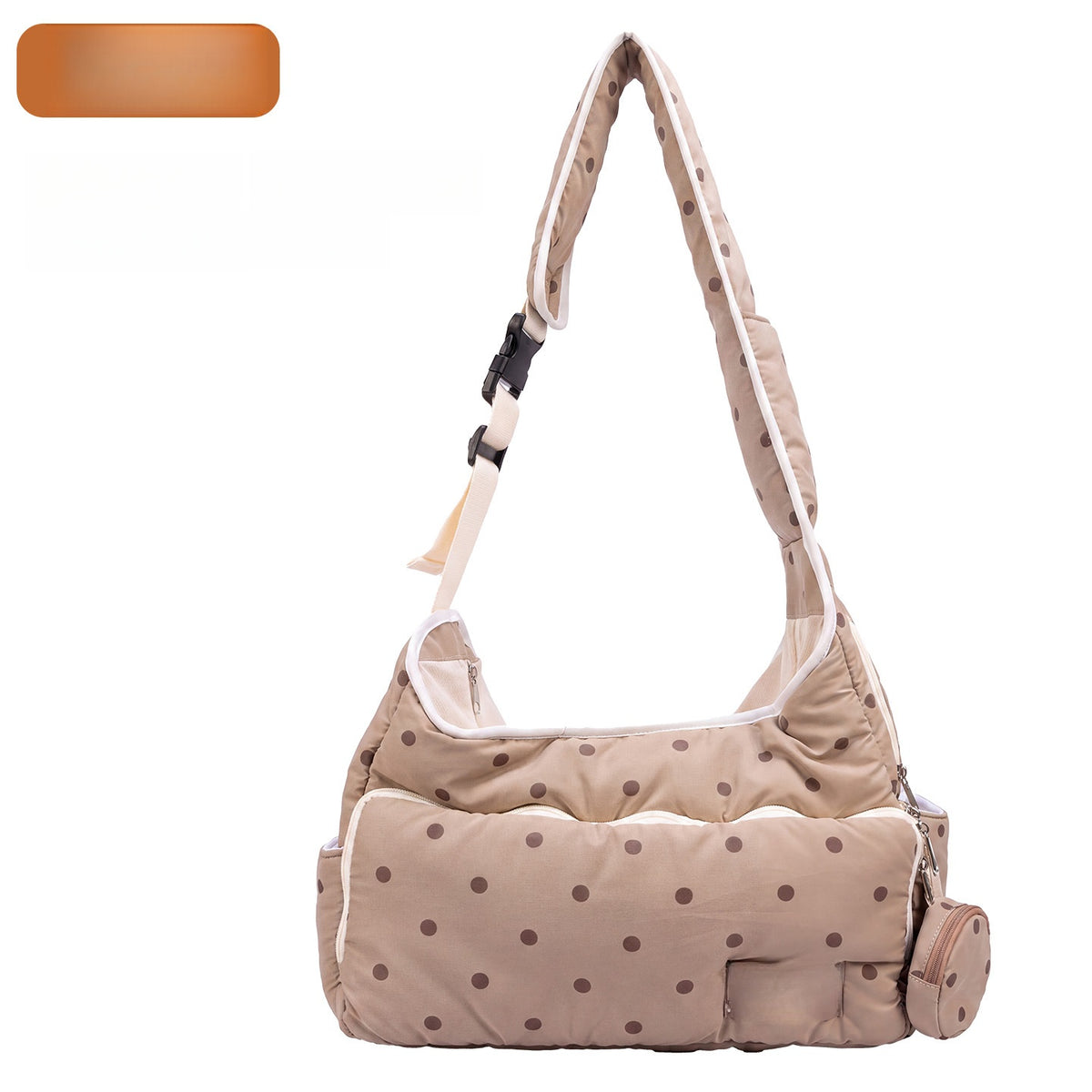 Quilted Pet Sling Carrier Bag for Cats & Small Dogs - Coffee Brown