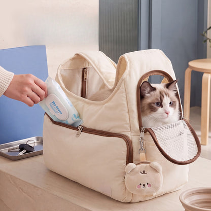 Quilted Pet Sling Carrier Bag for Cats & Small Dogs