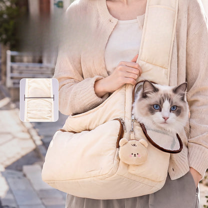 Quilted Pet Sling Carrier Bag for Cats & Small Dogs