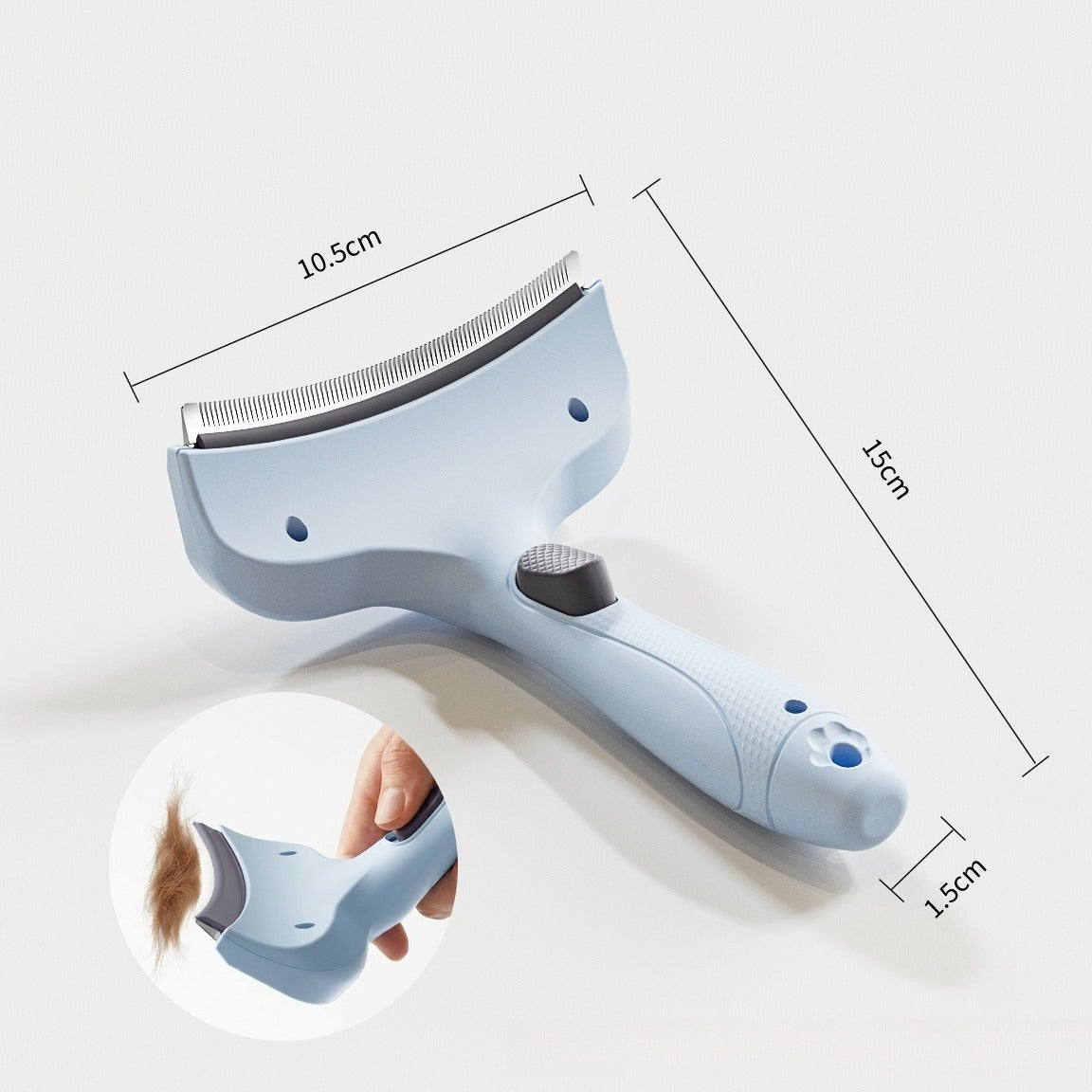 One-Click Deshedding Comb, Cat & Dog Grooming Tool